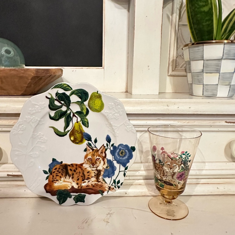 New Anthropologie Nathalie Lete Marais Stoneware Dessert Plate and cup